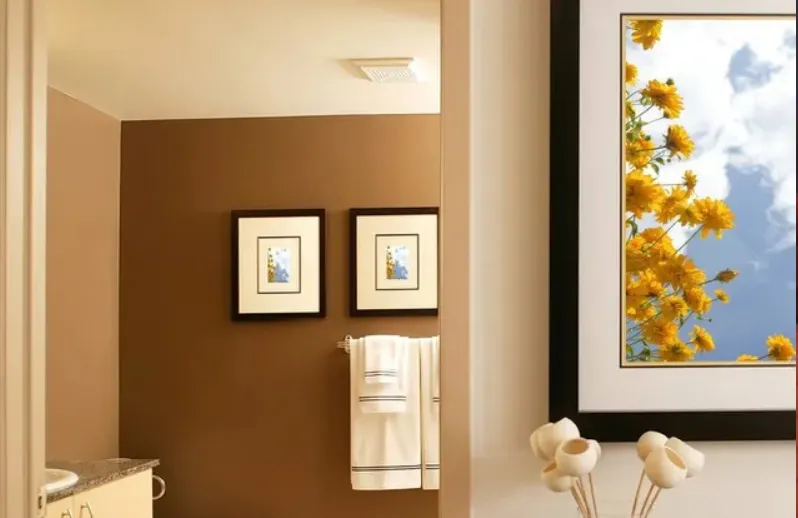 Framed floral print on a bathroom wall, picture framing Art Effects Southampton